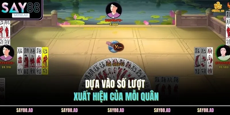 Dựa vào số lượt xuất hiện của mỗi quân 